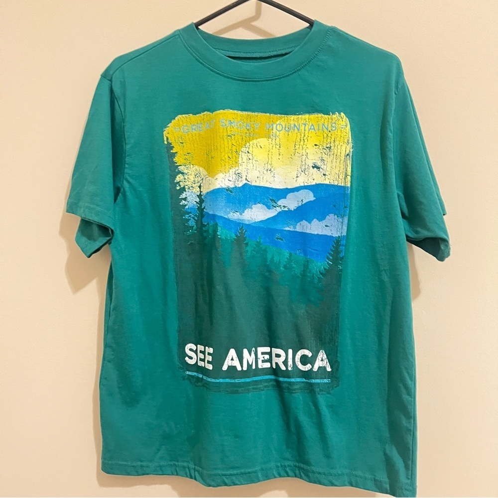 Vibrant Green and Yellow Graphic Relaxed Tee
